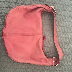 Hot Pink Leather Coach Shoulder Purse